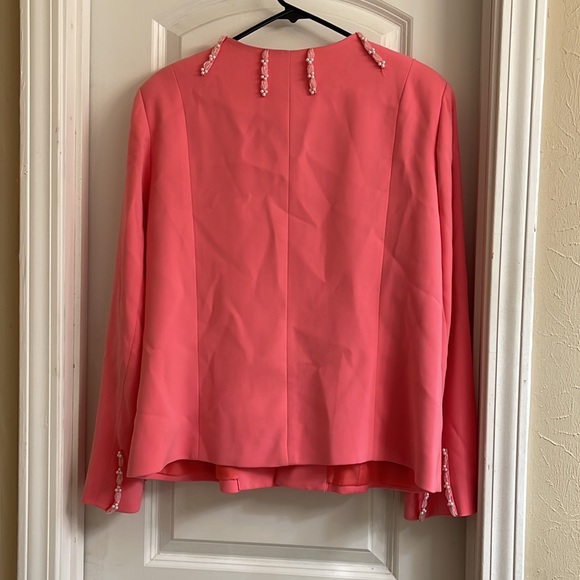 ♻️ Promise New York Pink White Beaded Blazer size 14 - Picture 4 of 10